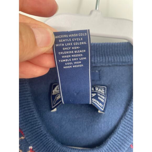 American Rag Mustache Reindeer Ugly Christmas Sweater Born2Ride Blue Small - Picture 5 of 8